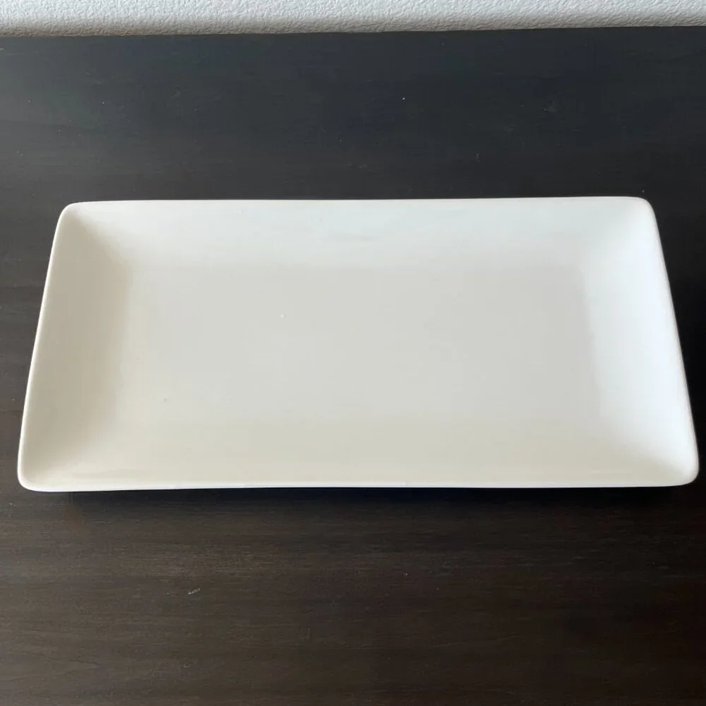 West Elm White Porcelain Serving Platter 14